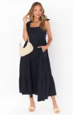 Arabella Maxi Dress ~ Black Linen(XS)