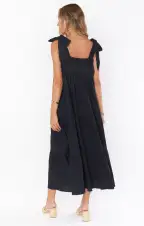 Arabella Maxi Dress ~ Black Linen(XS)