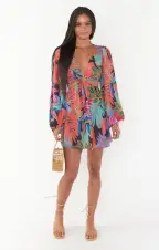 Go Out Cut Out Mini Dress ~ Tropical Paradise(XS)