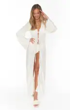 Jet Setter Robe ~ Cream Groovy Knit(XS)