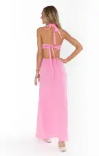Marisol Maxi Dress ~ Bubblegum Gauze(XS)