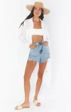 Dayton Button Down Midi Dress ~ White Eyelet(XS)