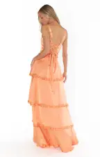 Lady Corset Dress ~ Cantaloupe Luxe Satin(XS)