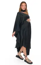 Rhea One Shoulder Dress ~ Black Luxe Satin(XS)