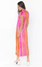 Molly Midi Dress ~ Sunrise Stripe Mesh(XS)