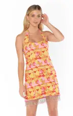 Samba Mini Dress ~ Havana Beaded Sequins(XS)