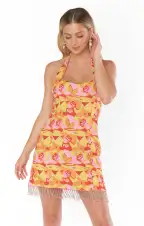 Samba Mini Dress ~ Havana Beaded Sequins(XS)