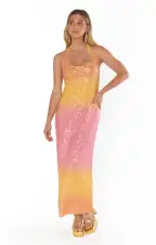 Samba Midi Dress ~ Sundown Ombre Sequins(XS)