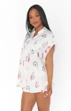 Day Dream PJ Set ~ White Shell Luxe Satin(XS)