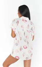 Day Dream PJ Set ~ White Shell Luxe Satin(XS)