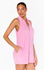 Reno Romper ~ Bubblegum Pink Terry(XS)