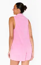 Reno Romper ~ Bubblegum Pink Terry(XS)