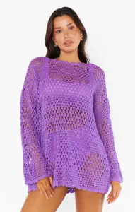 Paula Pullover ~ Ultra Violet Crochet(XS)