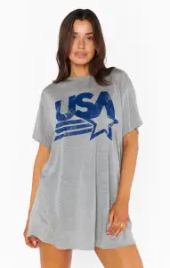 Overnight Tee ~ USA Navy Graphic(XS)