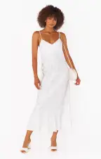 Uptown Slip Dress ~ White Shell Satin(XS)