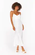 Uptown Slip Dress ~ White Shell Satin(XS)