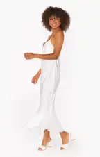 Uptown Slip Dress ~ White Shell Satin(XS)