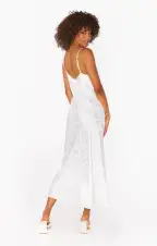 Uptown Slip Dress ~ White Shell Satin(XS)