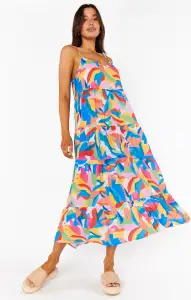 Caroline Maxi Dress ~ Rainbow Pop(XS)