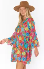Viola Mini Dress ~ Bright Floral Soiree(XS)
