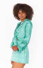All Night Skort ~ Aquamarine Shell Satin(XS)