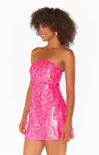 On My Way Dress ~ Pink Sequins(XS)