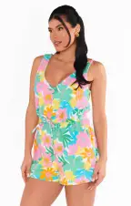 Beach Boardwalk Romper ~ Beachy Floral Terry(XS)