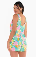 Beach Boardwalk Romper ~ Beachy Floral Terry(XS)