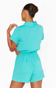 Daylight Romper ~ Teal Linen(XS)