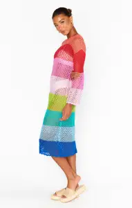 Paula Midi Coverup ~ Stripe Crochet(XS)