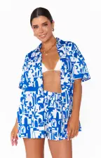 Parker Button Down ~ Santorini Escape(XS)