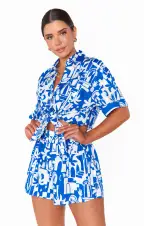 Parker Button Down ~ Santorini Escape(XS)