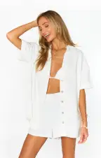 Hendrix Shorts ~ White Linen(XS)