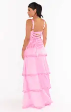 Lady Corset Dress ~ Pink Luxe Satin(XS)