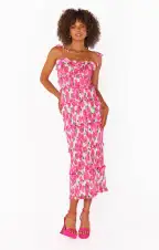 Stella Smocked Dress ~ Pink Floral Soiree(XS)