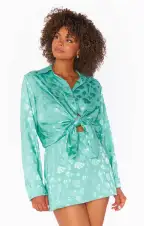 All Night Skort ~ Aquamarine Shell Satin(XS)