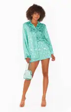 All Night Skort ~ Aquamarine Shell Satin(XS)