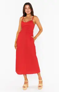 Allegra Midi Dress ~ Cherry Poplin(XS)