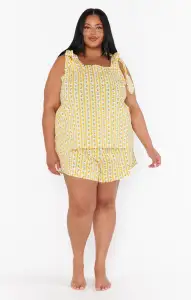 Britt Bow PJ Set ~ Limoncello Stripe(XS)