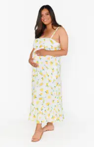 Summer Fling Midi Dress ~ Limoncello Embroidery(XS)