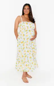 Summer Fling Midi Dress ~ Limoncello Embroidery(XS)
