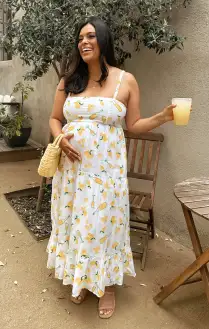 Summer Fling Midi Dress ~ Limoncello Embroidery(XS)