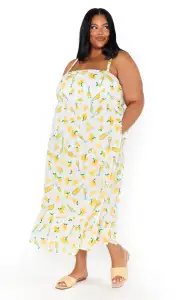 Summer Fling Midi Dress ~ Limoncello Embroidery(XS)
