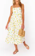 Summer Fling Midi Dress ~ Limoncello Embroidery(XS)