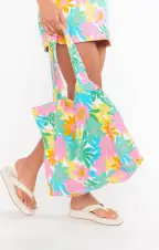 Carry All Tote ~ Beachy Floral Terry