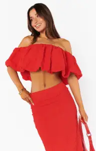 Maria Top ~ Red Scrunch(XS)