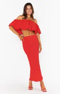 Maria Top ~ Red Scrunch(XS)
