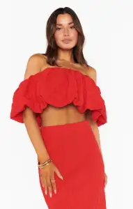Maria Top ~ Red Scrunch(XS)