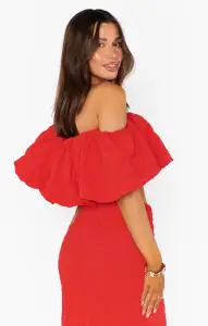 Maria Top ~ Red Scrunch(XS)