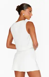 Vicky Vest Top ~ White Linen(XS)